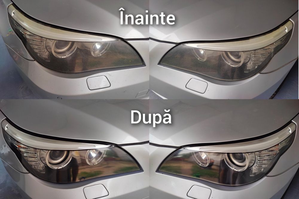 Polish faruri și aplicat folie de protecție