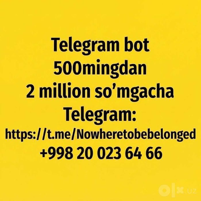 Biznes uchun Telegram bot qilib berish
