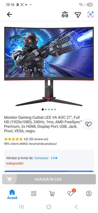 Monitor AOC 27g2g8 240 hz - Ecran spart pentru piese