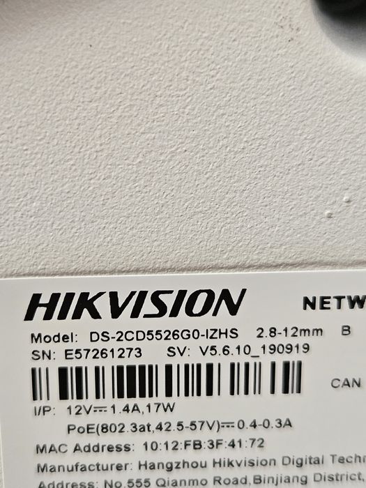 Hikvision ds-2cd5526g0- IZHS 2.8-12mm zoom motorizat