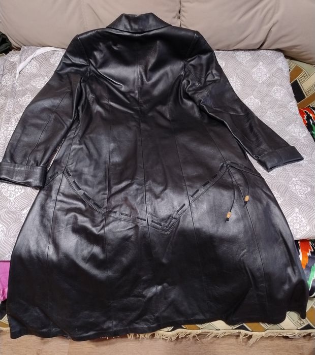 Кожанный плащ весна/осень