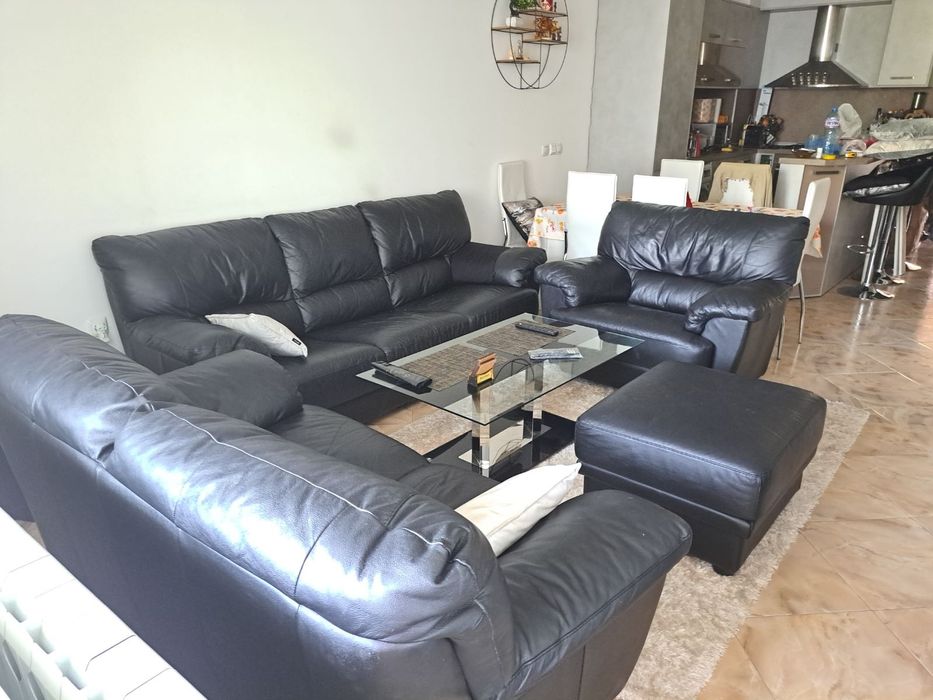 Холна гарнитура от естествена кожа