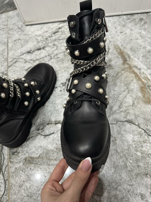 ZARA кубинки боти от естествена кожа