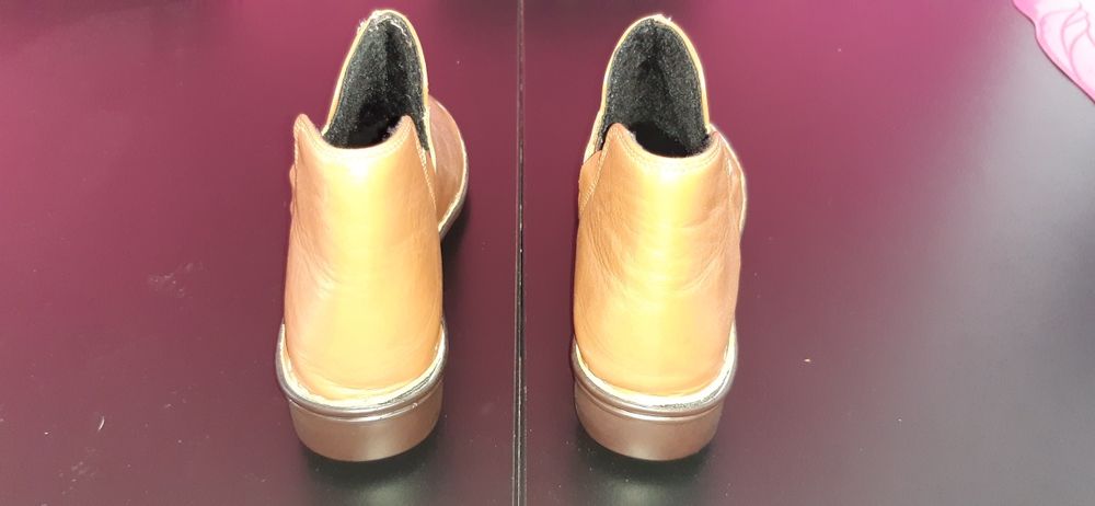 Botine dama din piele naturala, culoare maro, mărimea 40