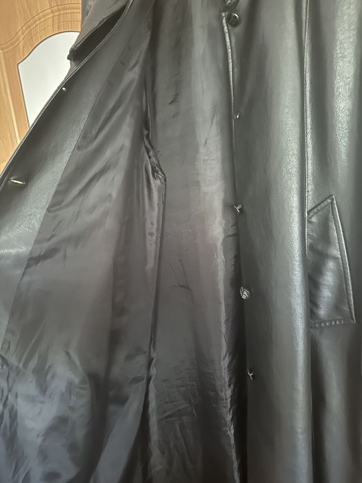 Дълго дамско кожено палто, размер L