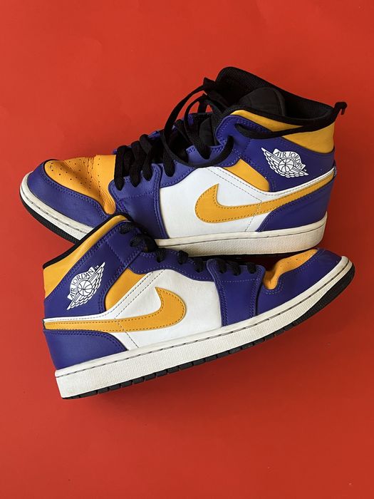 Jordan 1 Mid LA Lakers 43 номер / Оригинал