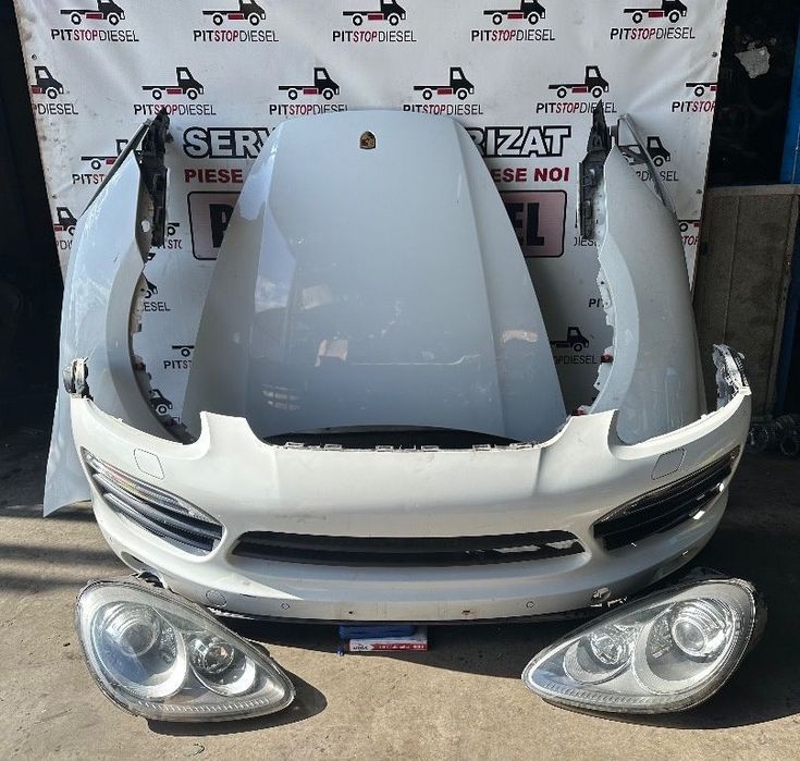 fata completa porsche cayenne (92a) bara fata 4 senzori faruri capota trager radiator aripi 2010 2011 2012 2013 2014 2015 2016