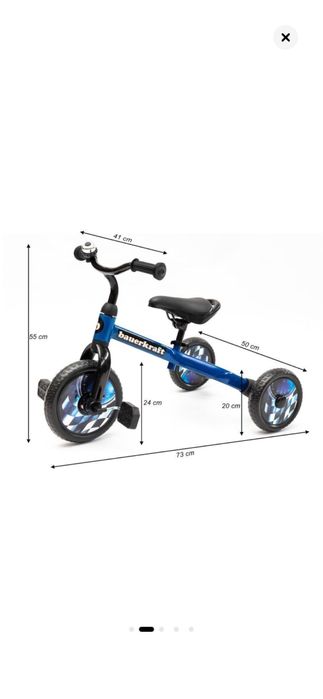Bicicleta pentru copii 3 in 1  cu sau fara pedale 3 in 1  Bauerkraft