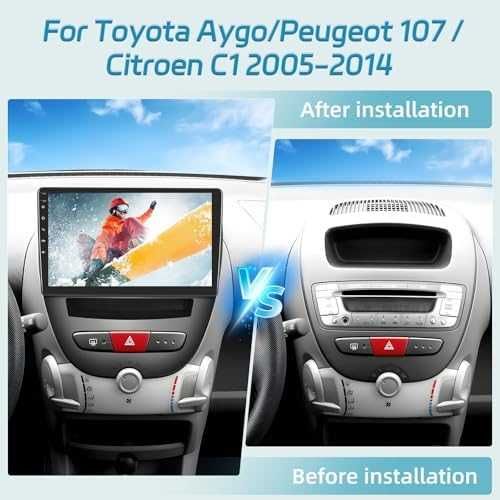 Нова 10 инча Android мултимедия Peugeot 107 / Citroen C1 4+64G CarPlay