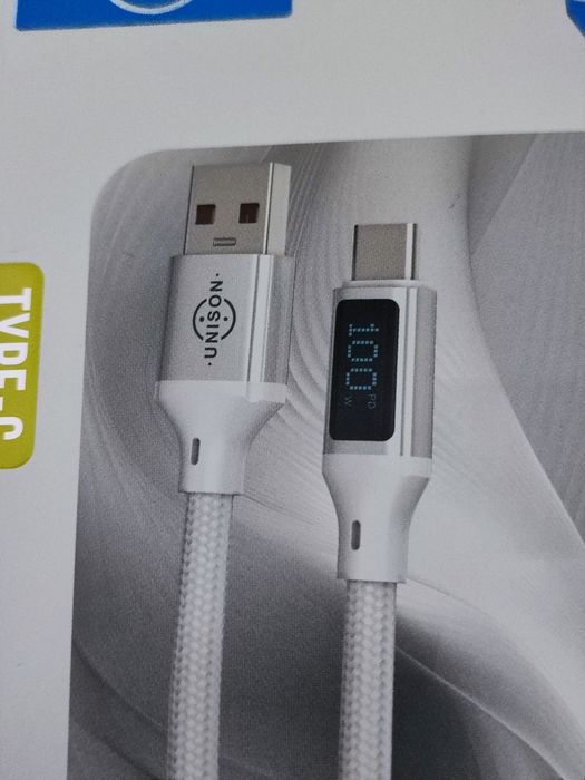 Cablu Type-C Unison 60W cu afișaj digital și încărcare rapidă