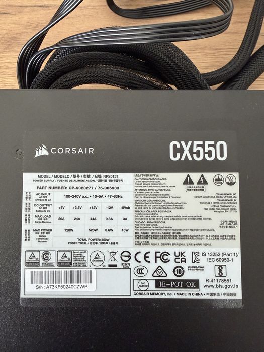 Sursa PC Corsair CX550, 550W, 80 PLUS Bronze, ATX