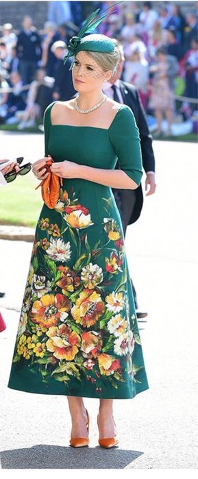 Rochie elegantă verde smarald cu imprimeu floral – tafta