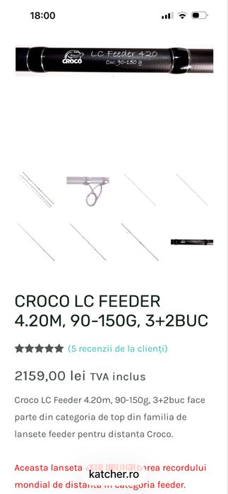 Vand lanseta Croco LC Feeder 4.20m 90-150g