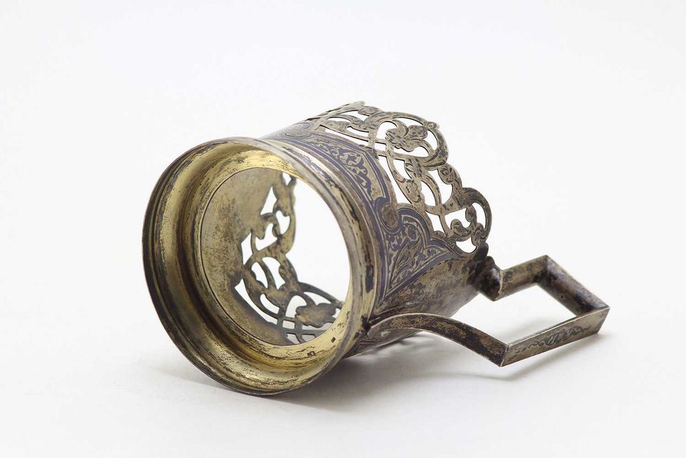 Серебро. Подстаканник Кубачи с чернением.