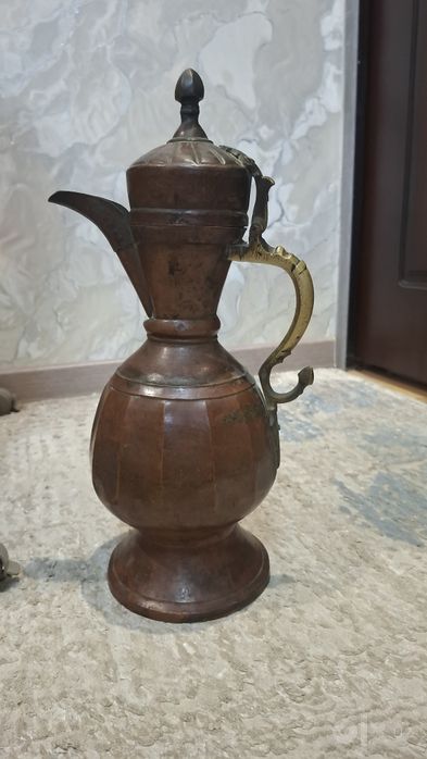 Старинный медный кувшин (Кумган / Афтоба), 1915 год (Антиквариат)