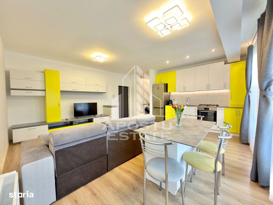 Apartament cu 3 camere mobilat la etajul 2 cu lift in Giroc la asfalt.