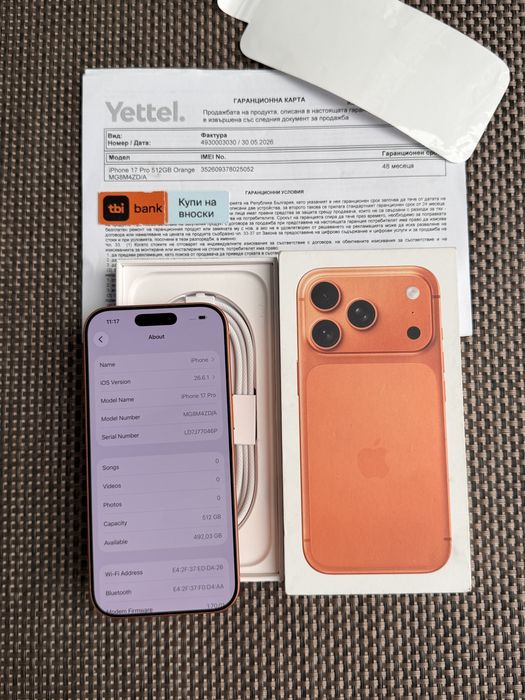 НОВ! 512Gb*ЛИЗИНГ* iPhone 17 Pro Cosmic Orange 48М ГАРАНЦИЯ