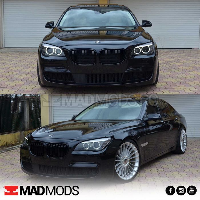 Set grile duble M BMW Seria 7 F01 F02 F03 F04 2008-2015, Negru Lucios