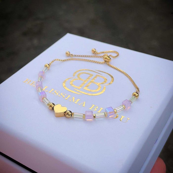 Дамска Гривна от Стомана и Кристали Swarovski Подарък 8-ми Март