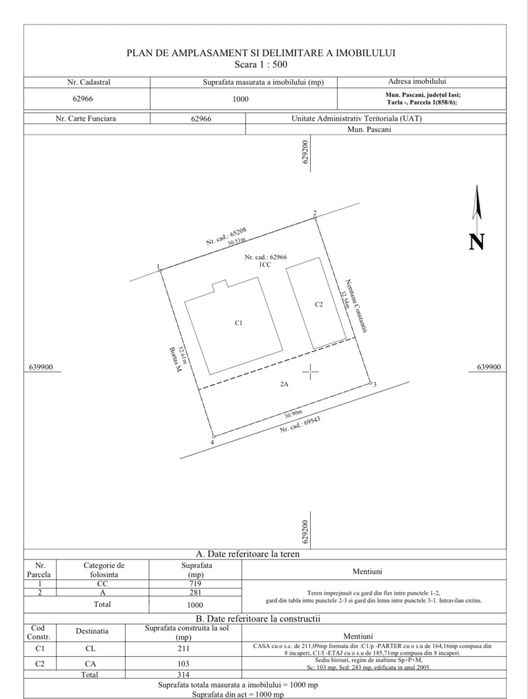 De vanzare doua cladiri (C1, C2) 743mp utili, 1000mp teren - Pascani