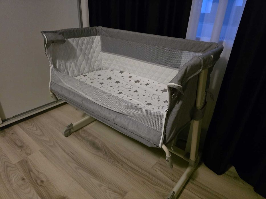 Pătuț copii Lionelo Theo – gri închis – stare foarte bună