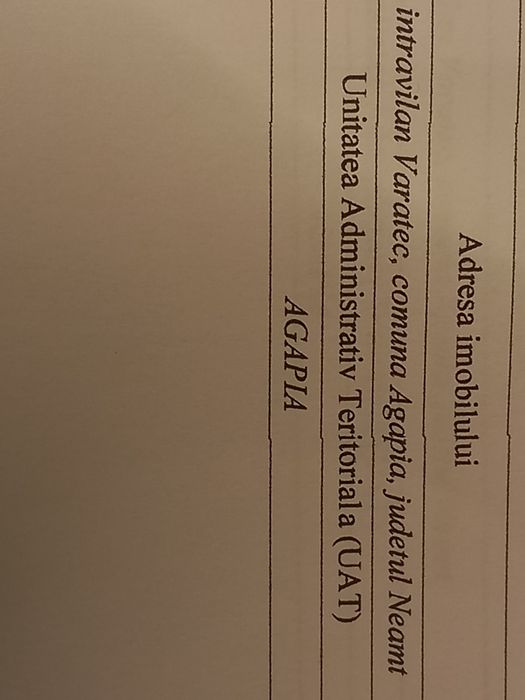 INTRAVILAN  Manastirea Varatec satul de maici