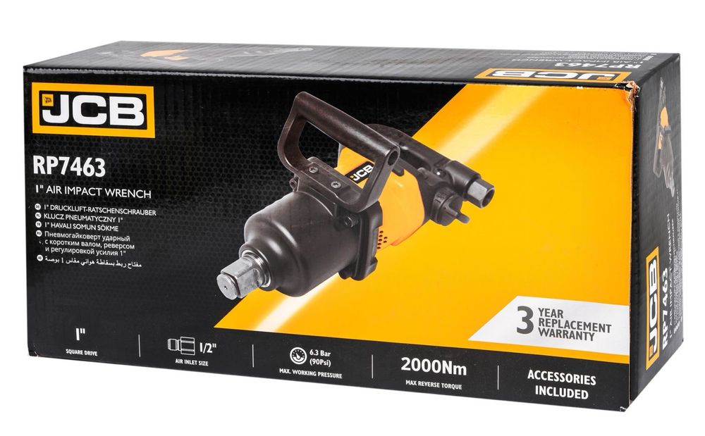 Професионален Пневматичен гайковерт 1/2- JCB , 1'', 2000 Nm , RP7463
