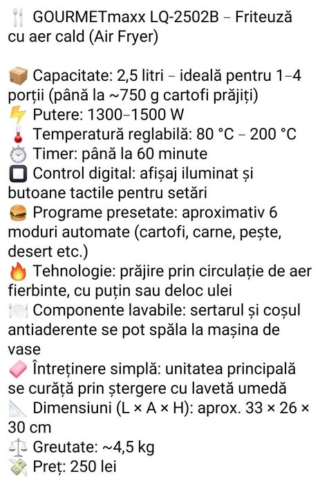 Friteuza Gourmet max