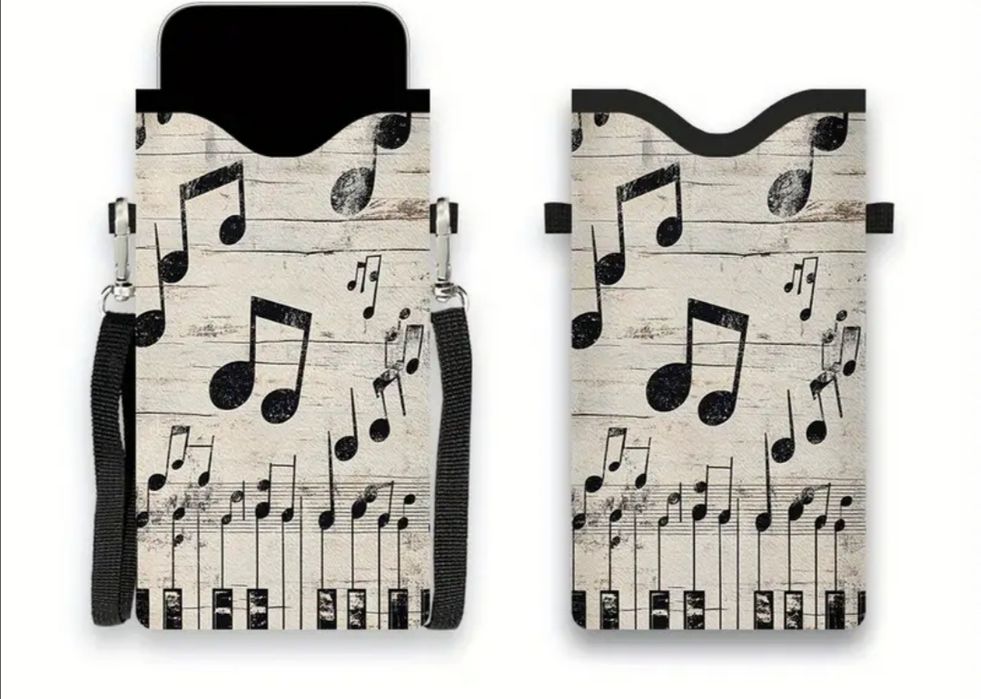 Мини чанта с музикални ноти и литературен талисман