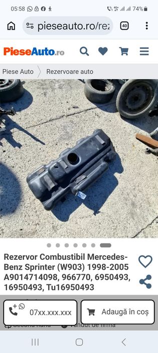 Rezervor combustibil motorina  Mercedes Sprinter VwLt 1996-2006 original