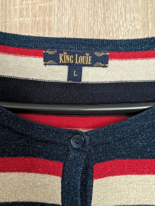 Кинг Луи червена синя бежова жилетка