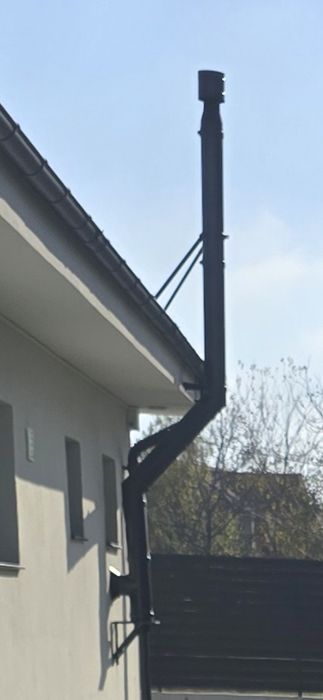 Cos fum centrala peleti, lemne - diametru 130 - izolat vata - culoare  antracit Kamerhorn D130