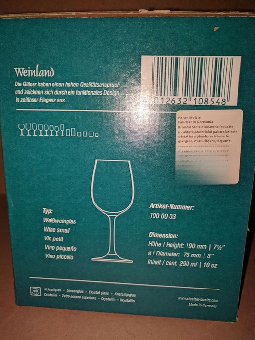 NOU Pahar vin 290 ml din cristal fara plumb Stolze Wineland 6 buc