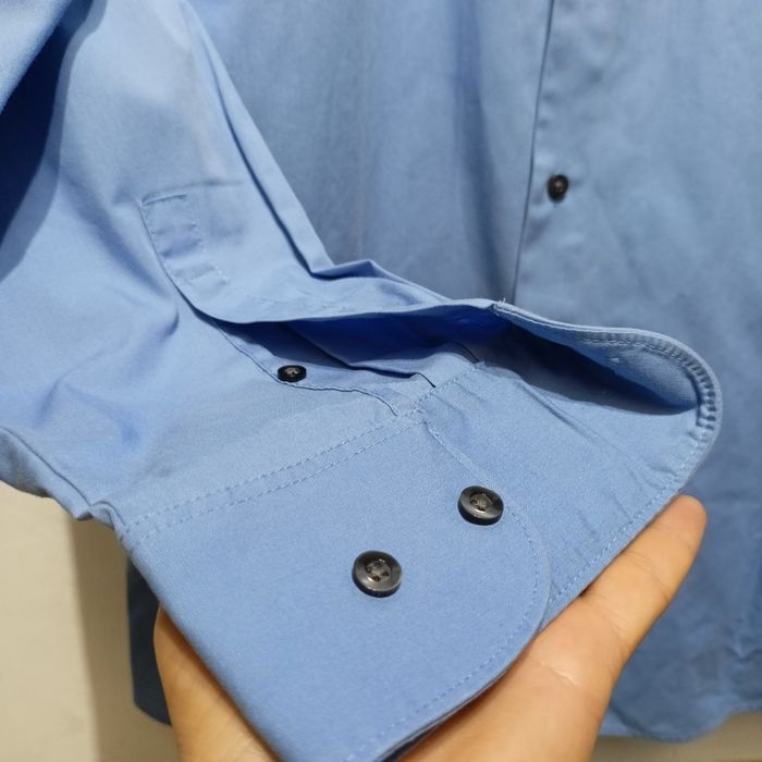 Cămașă albastră s.Oliver Black Label Modern Fit mărimea 44 / 17.5 (100% bumbac)