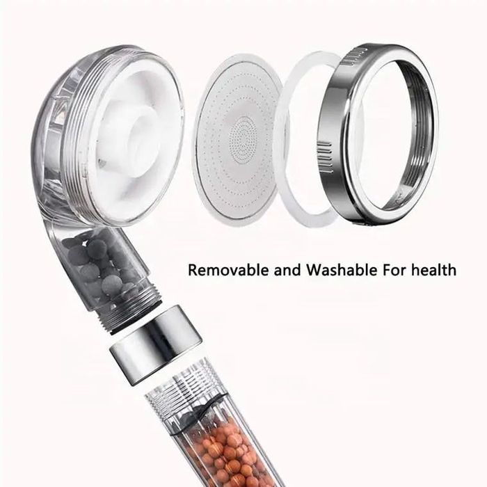 Душ слушалка с турмалин – 3 функции, филтрация, пести вода