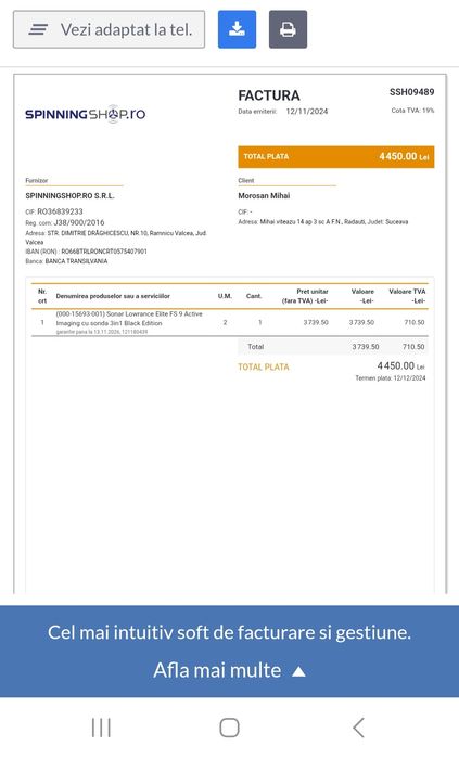 Sonar elite FS9 in garantie