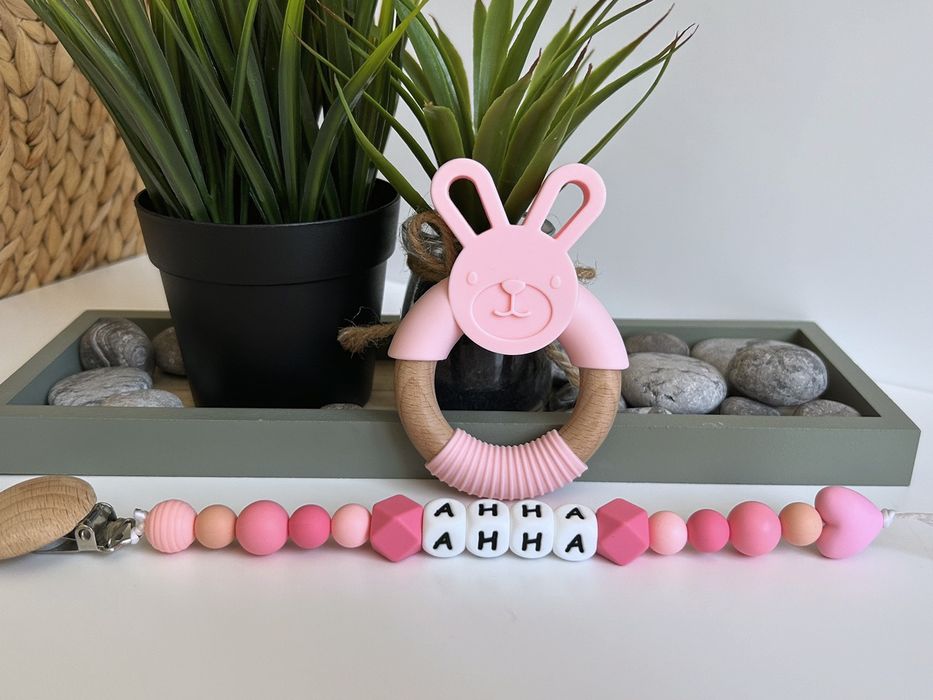 Клипс за биберон; държач; гризалка