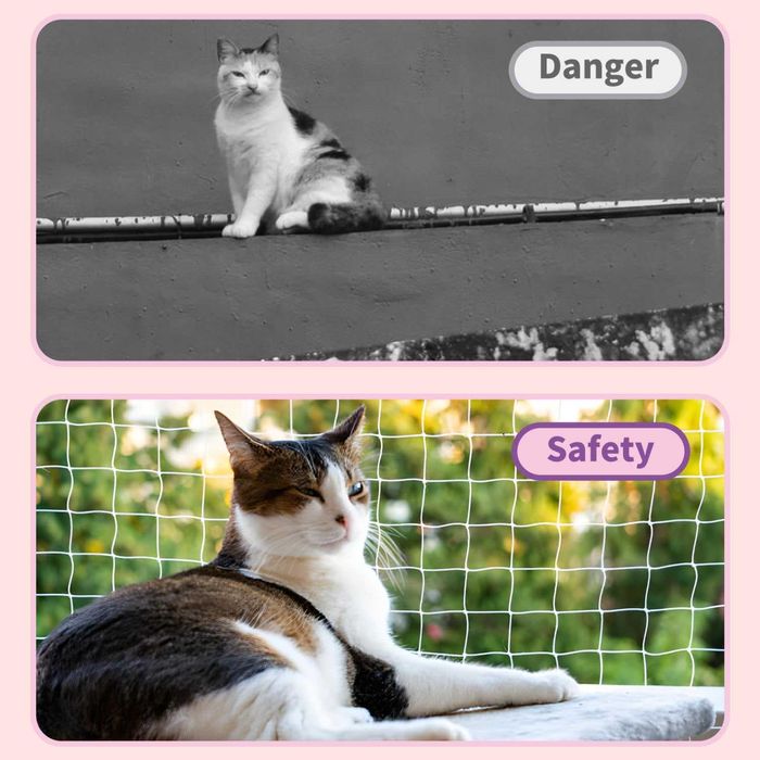 Мрежа за тераса за котки Nobleza 8 x 3 м