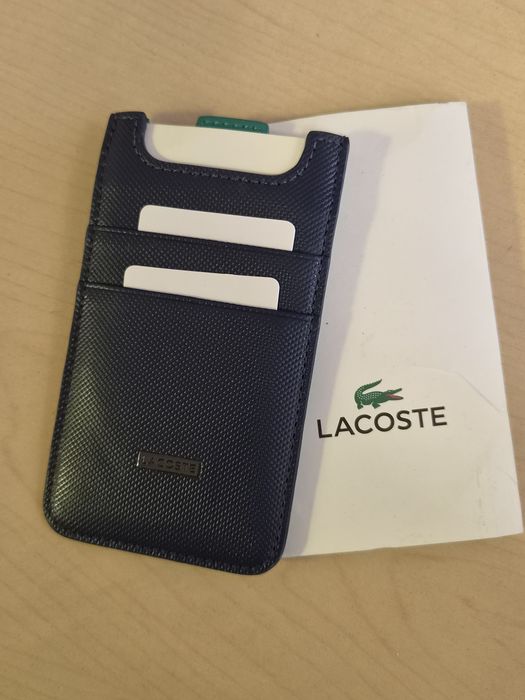 Оригинален кожен кардхолдер Lacoste (калъф за карти) – Двулицев / Нов