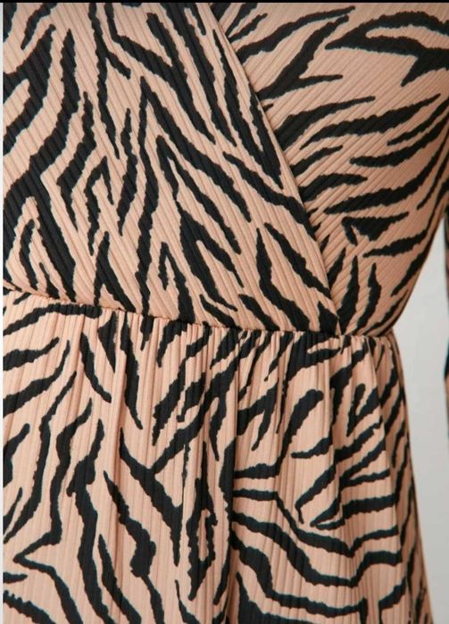 Rochie mini cu model zebra maro