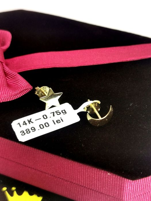 Bijuteria Royal cercei din aur 14k 0.75 gr