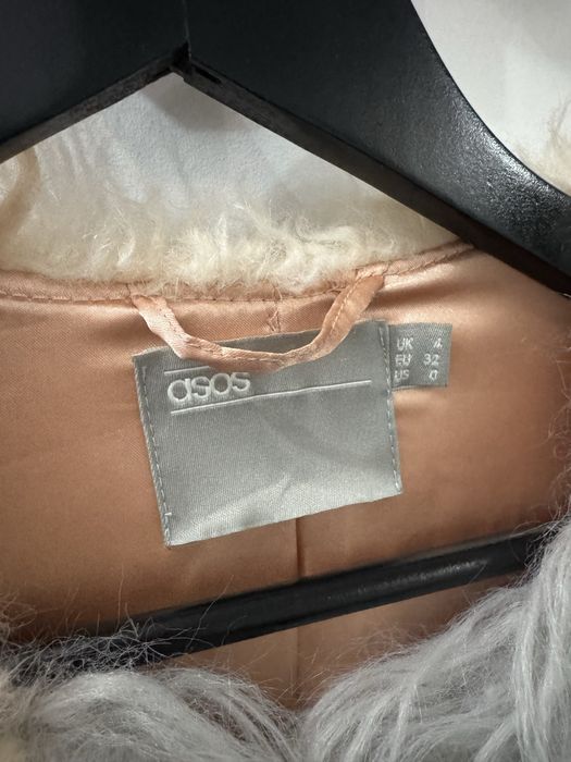 Дълго шарено палто от изкуствен косъм ASOS