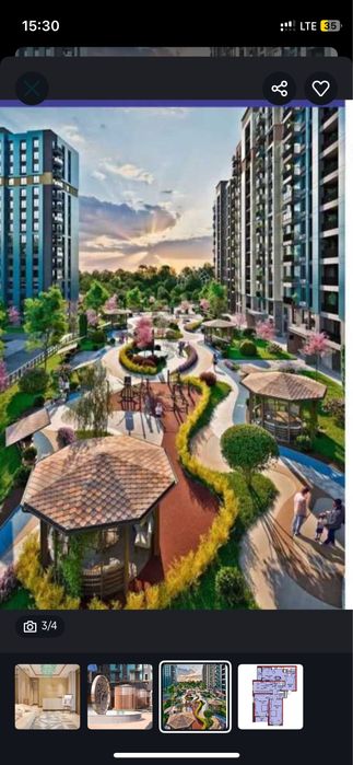 2-х комнатная студия разделка в ЖК Soy Bo'yi  Murad Building's. Кадаст