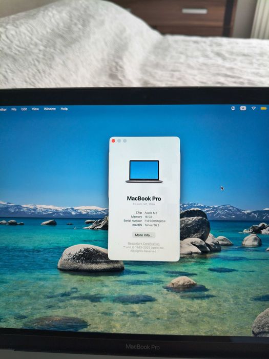 Apple MacBook Pro M1 chip, 16GB RAM, 256 GB SSD, 2020