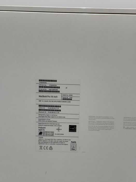 MacBook Pro 14 M1 Pro Space Grey 512 Gb