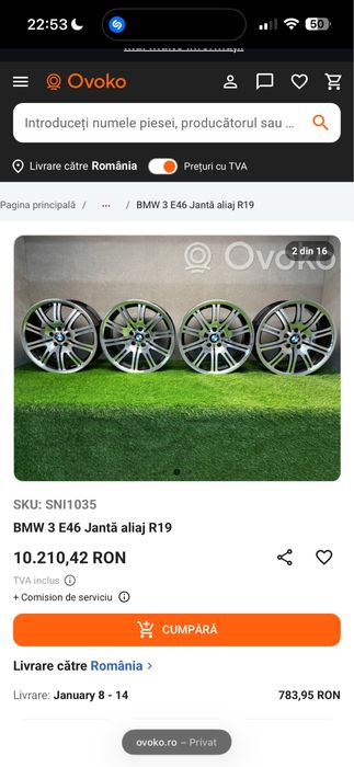 Jante Originale BMW M3 E92 R19 in 2 dimensiuni