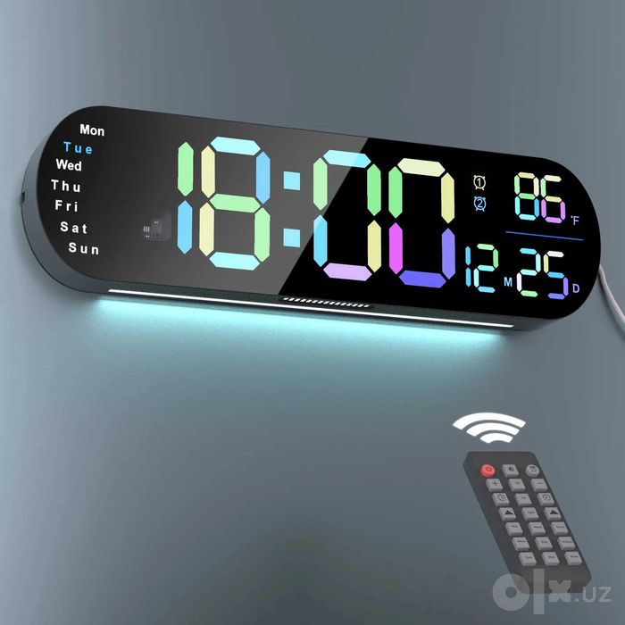 LED Часы электронные настенные + светодиод пультом.Devor Elektron Soat