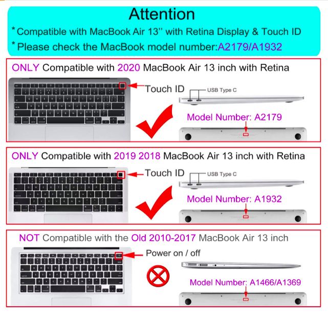Carcasa Macbook Air 13'' 2019 2020 - A2337 A1932 A2179 - transparent