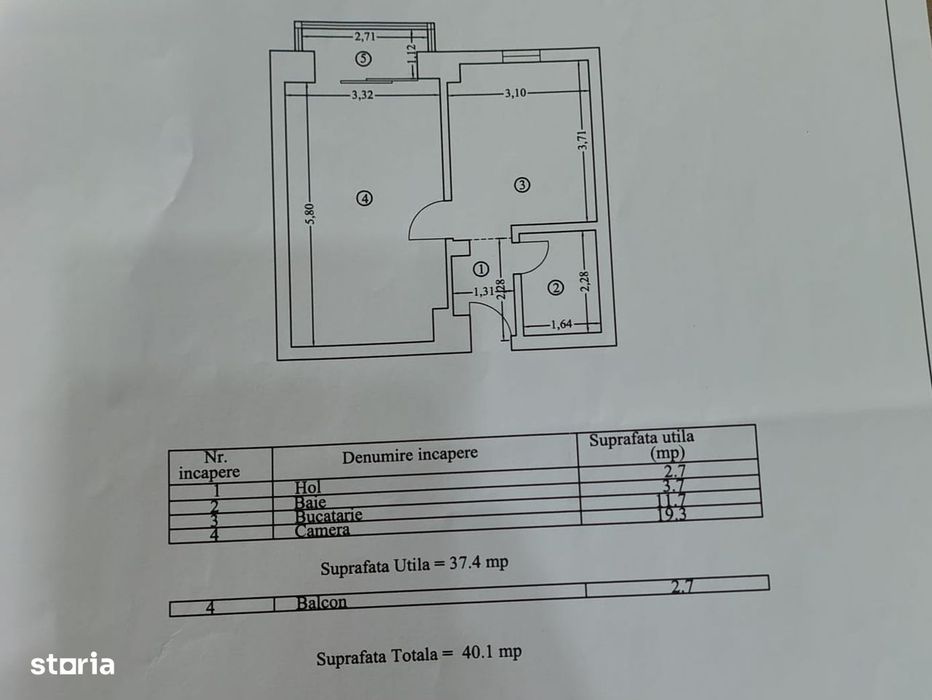 Garsonieră decomandată | Brătianu | Locuit | Spațiu comercial — fotografia 1