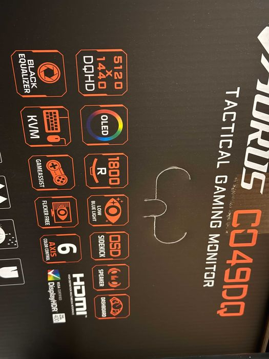 Monitor OLED Gigabyte AORUS 49-inch 5120x1440 Nvidia 144Hz PIP 2x5W